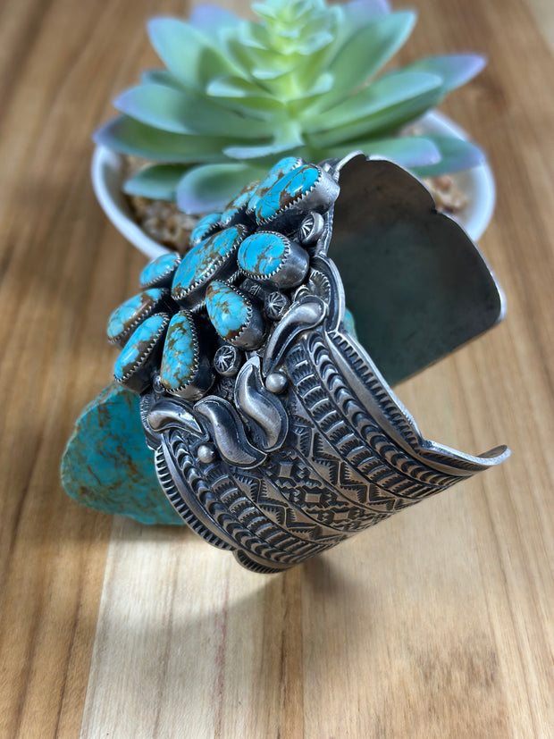 Number 8 Turquoise Cluster Cuff