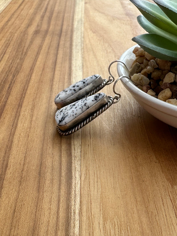 White Buffalo Dangle Earrings