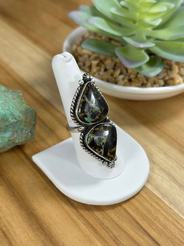 2 Stone Black Jack Ring