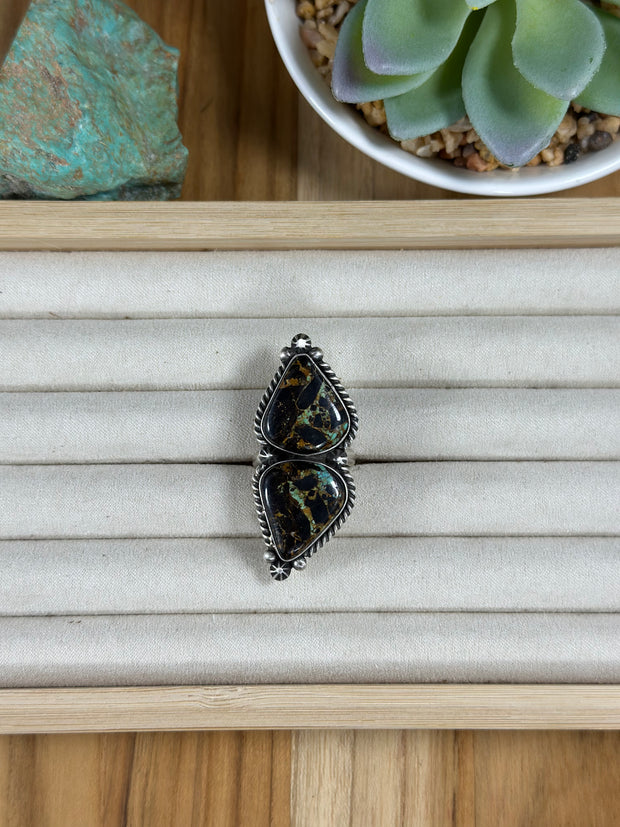 2 Stone Black Jack Ring