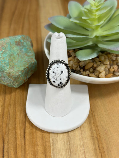 White Buffalo Oval Ring