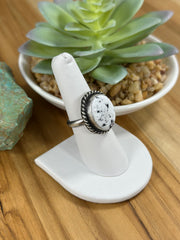 White Buffalo Oval Ring
