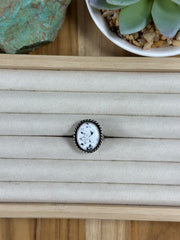 White Buffalo Oval Ring