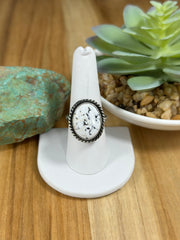 White Buffalo Oval Ring