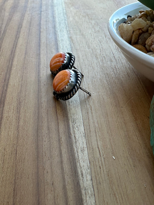 Orange Stud Earrings