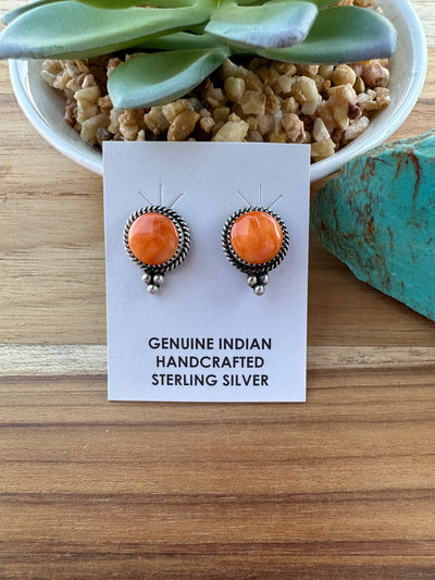 Orange Stud Earrings