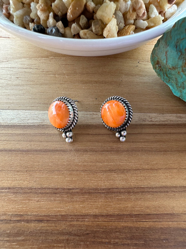 Orange Stud Earrings