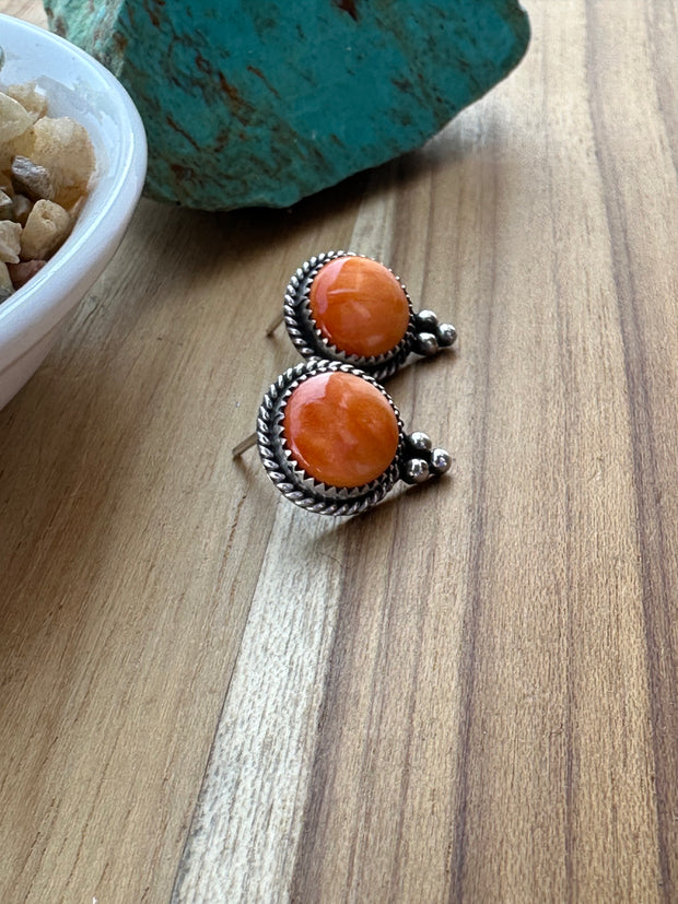 Orange Stud Earrings