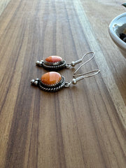 Orange Spiny Dangle Earrings
