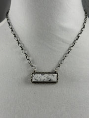 White Buffalo Bar Necklace