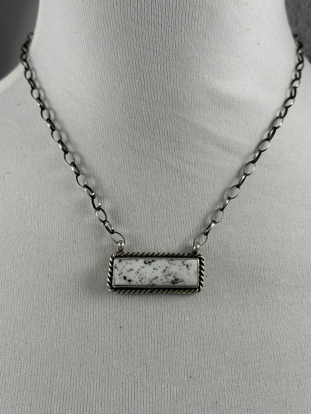 White Buffalo Bar Necklace