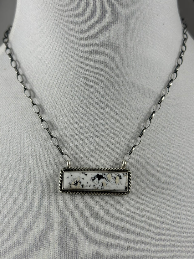 White Buffalo Bar Necklace
