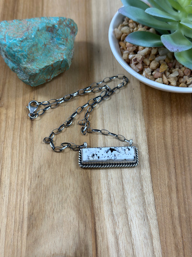 White Buffalo Bar Necklace