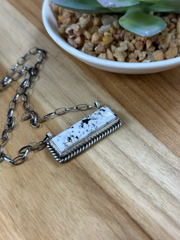 White Buffalo Bar Necklace