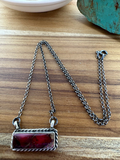 Dahlia Rose Bar Necklace