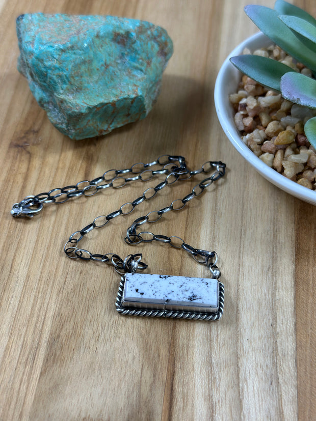 White Buffalo Bar Necklace