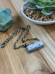 White Buffalo Bar Necklace