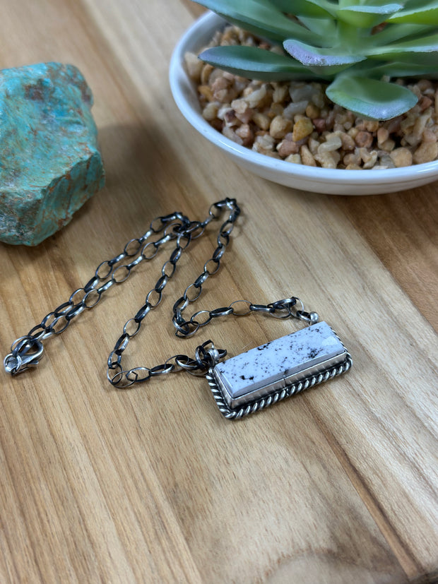 White Buffalo Bar Necklace
