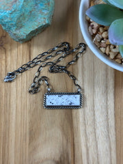 White Buffalo Bar Necklace