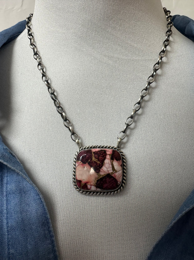 Dahlia Rose Square Necklace