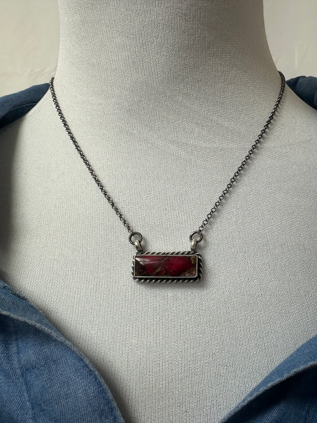 Dahlia Rose Bar Necklace
