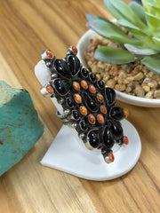 Black Onyx & Spiny Oyster Ring