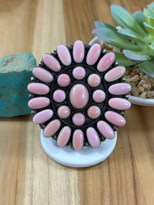 Pink Conch Cluster Ring
