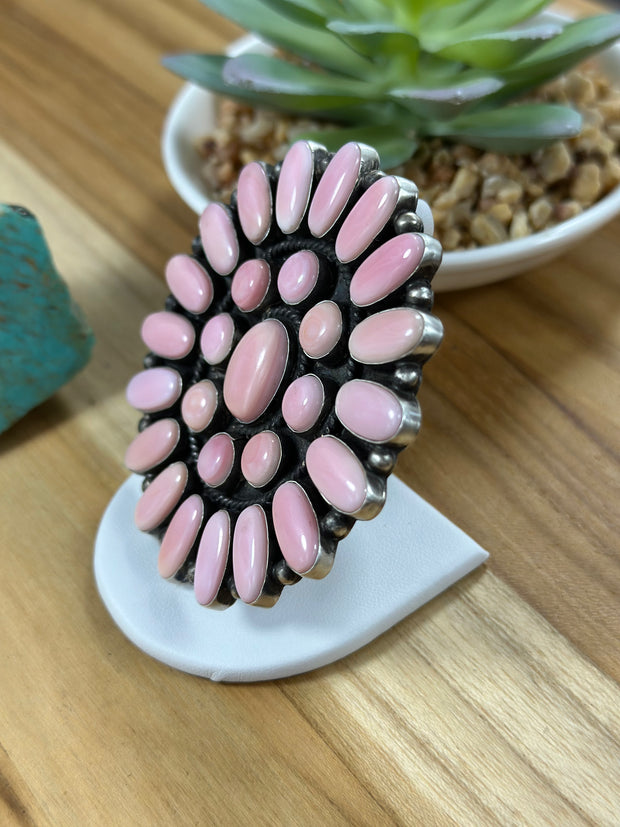 Pink Conch Cluster Ring