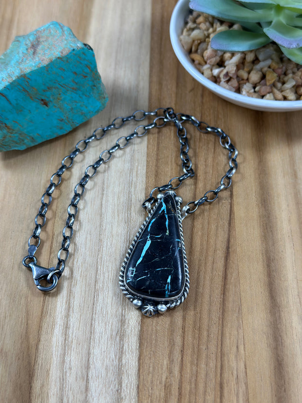 Blackjack Teardrop  Necklace