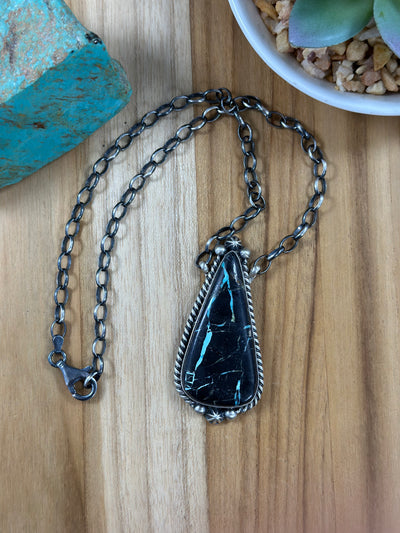 Blackjack Teardrop  Necklace