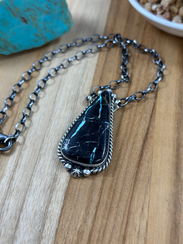 Blackjack Teardrop  Necklace