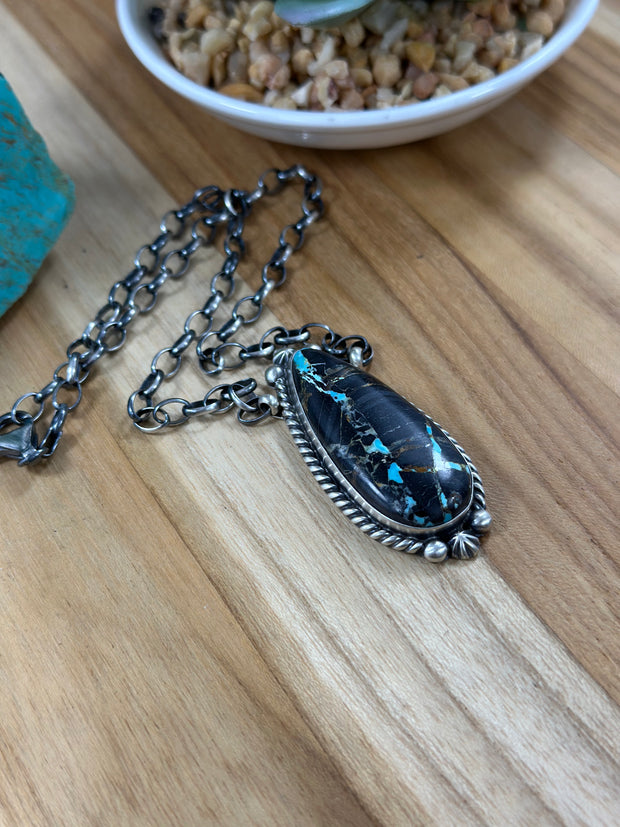 BlackJack Teardrop Necklace