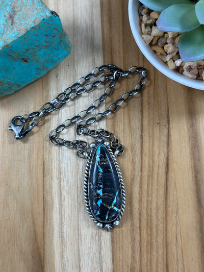 BlackJack Teardrop Necklace