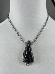 Blackjack Teardrop  Necklace