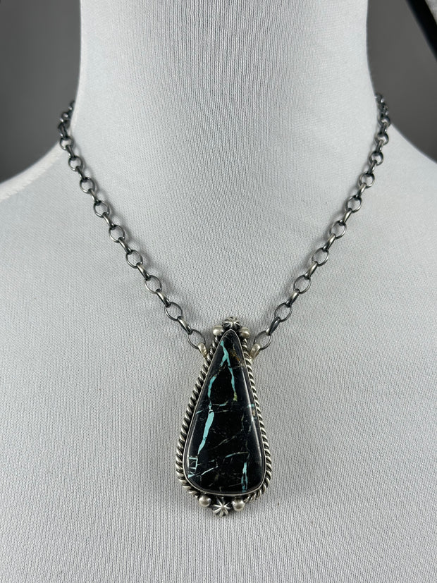 Blackjack Teardrop  Necklace