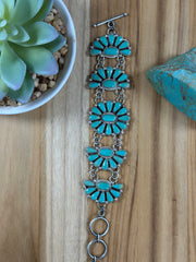 Kingman Turquoise Cluster Bracelet