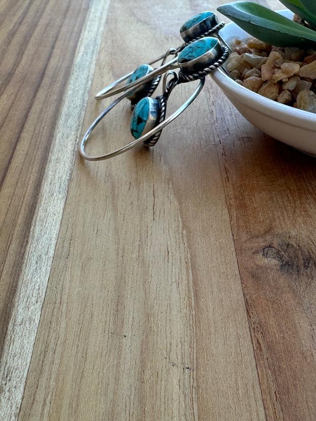 Kingman Turquoise Hoop Earrings