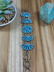 Kingman Turquoise Cluster Bracelet