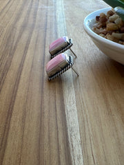 Pink Conch Stud  Earrings