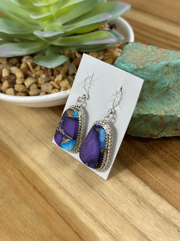 Lavender Dahlia Dangle Earrings