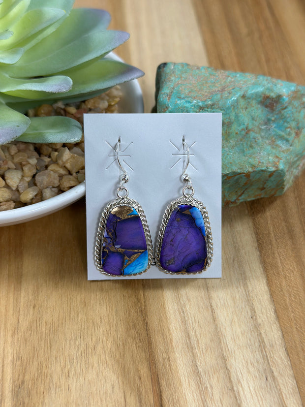 Lavender Dahlia Dangle Earrings