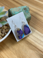 Lavender Dahlia Dangle Earrings