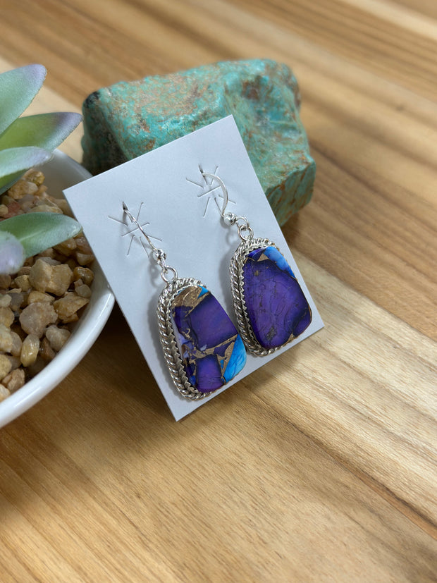 Lavender Dahlia Dangle Earrings