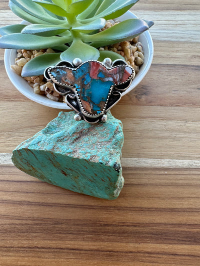Spiny Turquoise Mix Cow Ring