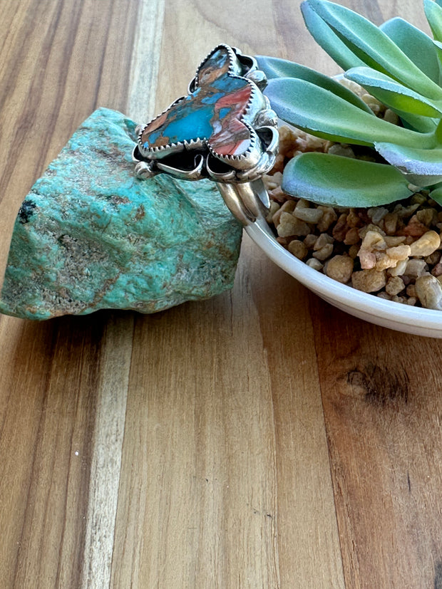 Spiny Turquoise Mix Cow Ring