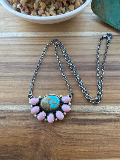 Kingman Half Cluster Necklace