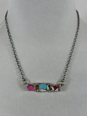 3 Stone Cotton Candy Necklace