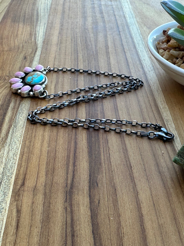 Kingman Half Cluster Necklace