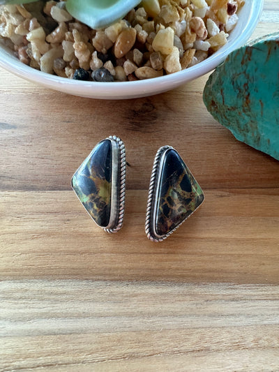 Black Jack Stud Earrings