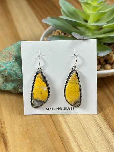 Bumblebee Jasper Dangle Earrings